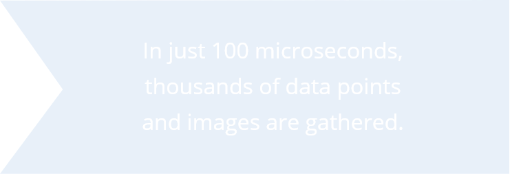 In just 100 microseconds, thousands of data points and images are gathered.